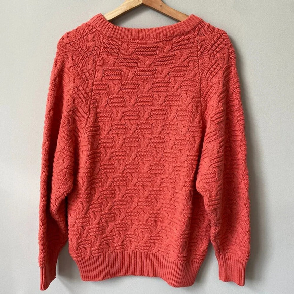 Vtg Paul Harris Women's Small 90s Acrylic Crewneck Knit Pullover Sweater Coral - Picture 12 of 16
